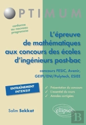 L'Épreuve De Mathématiques Au Concours Des Écoles D'Ingénieur Post-Bac