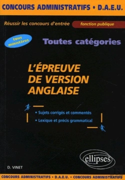 Bertrand.pt - L'Épreuve De Version Anglaise - Sujets Corrigés Et Commentés, Lexique Et Précis Grammatical