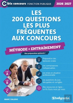 Bertrand.pt - Les 200 Questions Les Plus Fréquentes Aux Concours - Méthode + Entraînement (Catégories A, B Et C) (Édition 2026/2027)