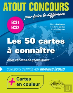 Bertrand.pt - Les 50 Cartes À Connaître - Concours D'Entrée Aux Écoles De Commerce - Ecs1 - Ecs2 - Atlas En Couleur Et Fiches De Géopolitique