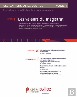 Bertrand.pt - Les Cahiers De La Justice : Les Cahiers De La Justice 1/2022. Les Valeurs Du Magistrat