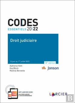 Bertrand.pt - Les Codes Larcier ; Code Essentiel Droit Judiciaire 2022