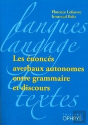 Les Enonces Averbaux Autonomes Entre Grammaire Et Discours