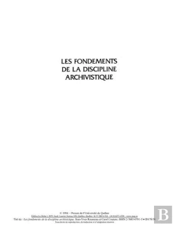 Bertrand.pt - Les Fondements De La Discipline Archivistique