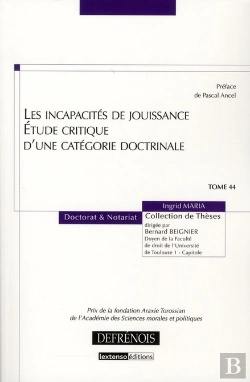 Bertrand.pt - Les Incapacités De Jouissance; Étude Critique D'Une Catégorie Doctrinale