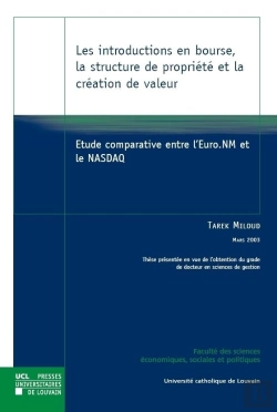 Bertrand.pt - Les Introductions En Bourse, La Structure De Propriete Et La Creation De Valeur