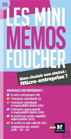 Bertrand.pt - Les Mini Mémos Foucher : Micro-Entreprise Revision ; Quel Statut Pour Mon Entreprise ?