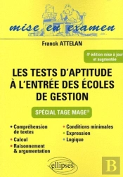 Les Tests D'Aptitude À L'Entrée Des Écoles De Gestion (4e Édition)