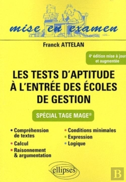Bertrand.pt - Les Tests D'Aptitude À L'Entrée Des Écoles De Gestion (4e Édition)