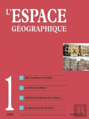 L'Espace Geographique Tome 36/1 : (Édition 2006)