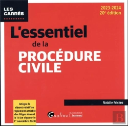 Bertrand.pt - L'Essentiel De La Procédure Civile : Intègre Le Décret Relatif Au Règlement Amiable Des Litiges Devant Le Tj (En Vigueur Le 1er Novembre 2023) (Édition 2023/2024)