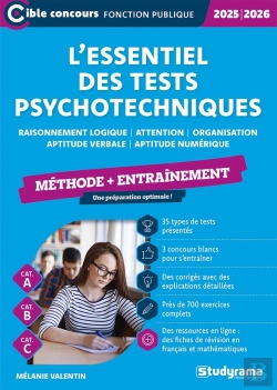 Bertrand.pt - L'Essentiel Des Tests Psychotechniques : Méthode + Entraînement (Catégories A, B Et C) (Édition 2025/2026)
