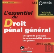 L'Essentiel Du Droit Pénal Général 2015-2016