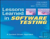 Lessons Learned In Software Testing