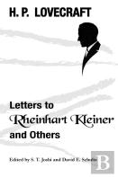 Letters To Rheinhart Kleiner And Others