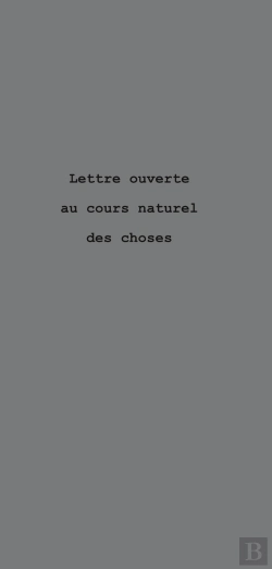 Bertrand.pt - Lettre Ouverte Au Cours Naturel Des Choses