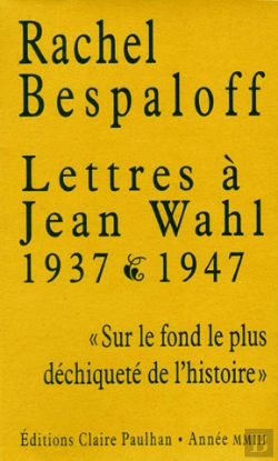 Bertrand.pt - Lettres À Jean Wahl ; 1937-1947