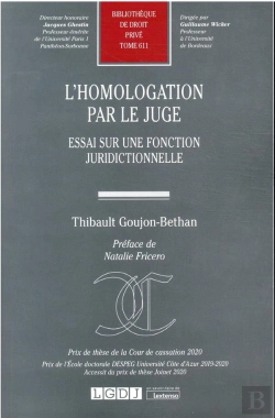 Bertrand.pt - L'Homologation Par Le Juge : Essai Sur Un Fonction Juridictionnelle