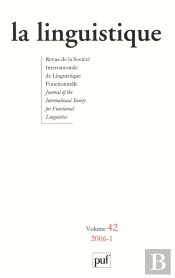 Linguistique Vol 42 N 1 2006
