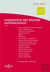 Liquidation Des Régimes Matrimoniaux (Édition 2013/2014)