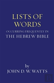 Lists Of Words Occurring Frequently In The Hebrew Bible