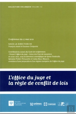Bertrand.pt - L'Office Du Juge Et La Règle De Conflit De Lois Tome 54 : Conférence Du 17 Mai 2021