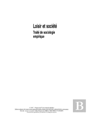 Loisir Et Société ; Traité De Sociologie Empirique (2e Édition)