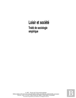 Bertrand.pt - Loisir Et Société ; Traité De Sociologie Empirique (2e Édition)