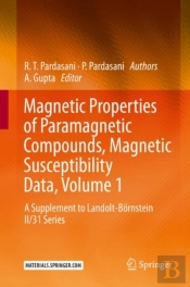 Magnetic Properties Of Paramagnetic Compounds, Magnetic Susceptibility Data, Volume 1