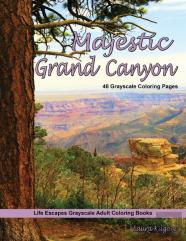 Majestic Grand Canyon Grayscale Adult Coloring Book