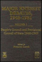 Major Knesset Debates, 1948-81