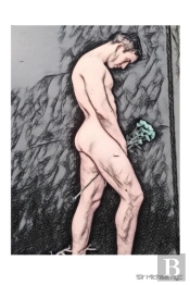 Male Nude Themed  Grid  Page Notepad  Ir