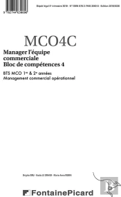 Manager L'Équipe Commerciale ; Bts Mco ; Bloc De Compétences 4 ; Corrigé