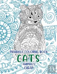 Mandala Coloring Book Cheap - Animals - Cats