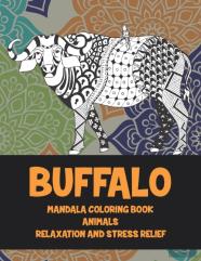 Mandala Coloring Book Relaxation And Stress Relief - Animals - Buffalo