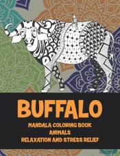 Mandala Coloring Book Relaxation And Stress Relief - Animals - Buffalo