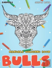 Mandala Coloring Book Simple Level - Animals - Bulls