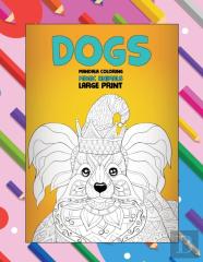 Mandala Coloring Magic Animals - Large Print - Dogs