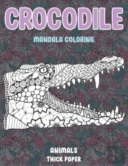 Mandala Coloring Thick Paper - Animals - Crocodile
