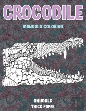 Mandala Coloring Thick Paper - Animals - Crocodile