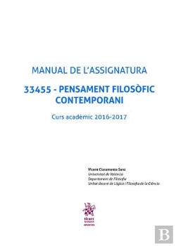 Bertrand.pt - Manual De L'Assignatura. 33455 - Pensament Filosòfic Contemporani. Curs Acadèmic 2016-2017