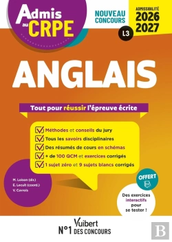 Bertrand.pt - Manuel Crpe : Admis Au Crpe 2026-2027 : Epreuve Écrite D'Admissibilité L3 - Anglais : Toutes Les Clés De La Réussite
