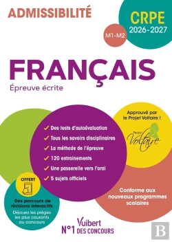 Bertrand.pt - Manuel Crpe : Crpe 2026-2027 - Français - Epreuve Écrite (M1 Et M2) : Le Seul Manuel Relu Et Approuvé Par Le Projet Voltaire + Parcours De Révisions Interactifs !
