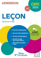 Manuel Crpe : Leçon - Epreuve Orale (M2) : Manuel (38 Sujets Corrigés) + 50 Qcm Interactifs (Édition 2025)