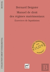 Manuel De Droit Des Régimes Matrimoniaux