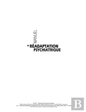 Manuel De Readaptation Psychiatrique