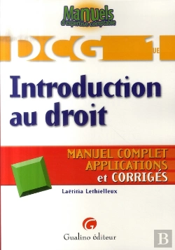 Bertrand.pt - Manuels D'Expertise Comptable ; Dcg 1 ; Introduction Au Droit ; Manuel Complet, Applications Et Corrigés