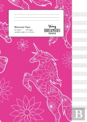 Manuscript Paper: Floral Unicorn | A4 Blank Sheet Music Notebook
