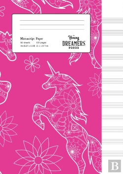 Bertrand.pt - Manuscript Paper: Floral Unicorn | A4 Blank Sheet Music Notebook