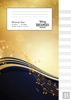 Bertrand.pt - Manuscript Paper: Yellow Notes | A4 Blank Sheet Music Notebook